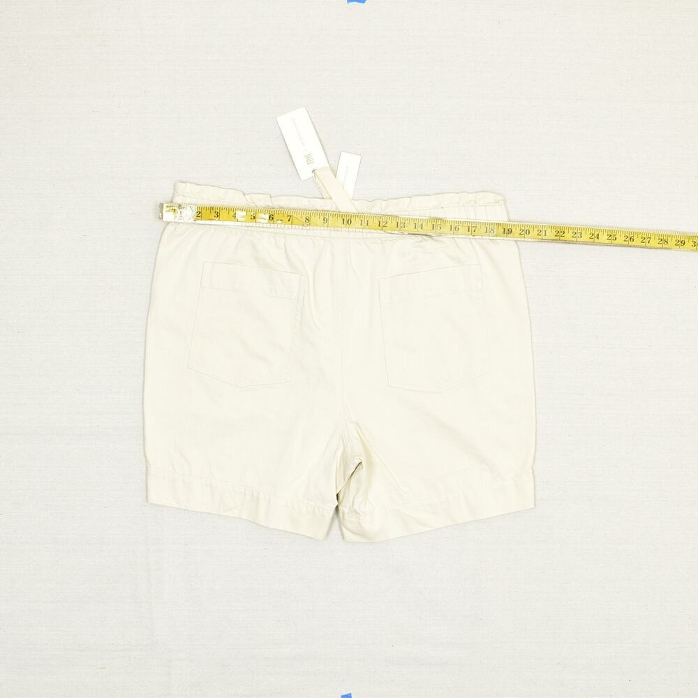 NEW Frye x Anthropologie Women Bermuda Drawstring Solid Cotton Beige Size 31 - Picture 4 of 8
